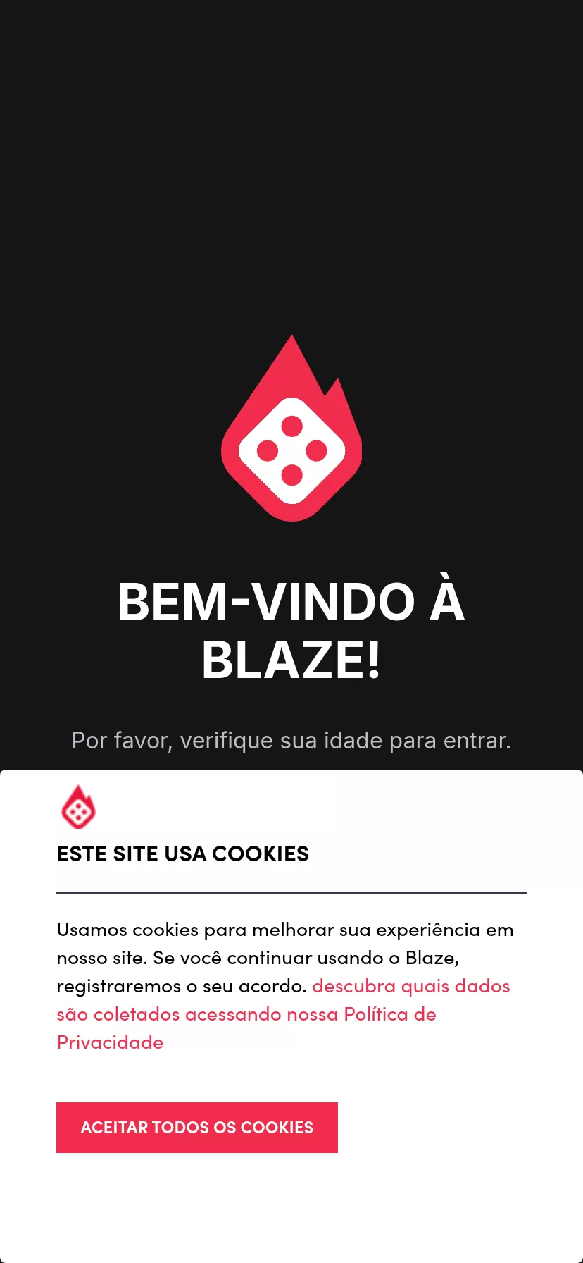 Mobile screen. Blaze Casino 100% up to $200 + 40 FS