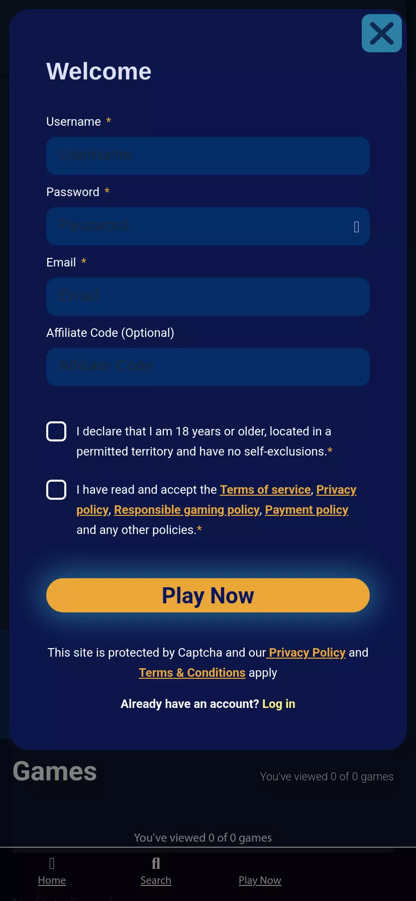 Mobile screen. Blizz Casino Up to ₿2.2