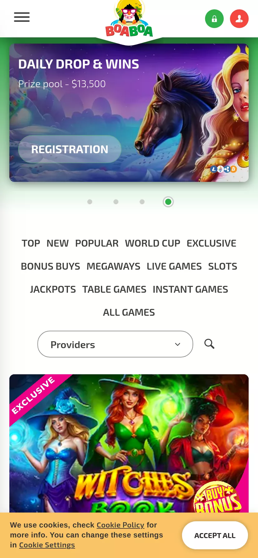 Mobile screen. BoaBoa 100% up to C$750 + 200 FS + 1 Bonus Crab