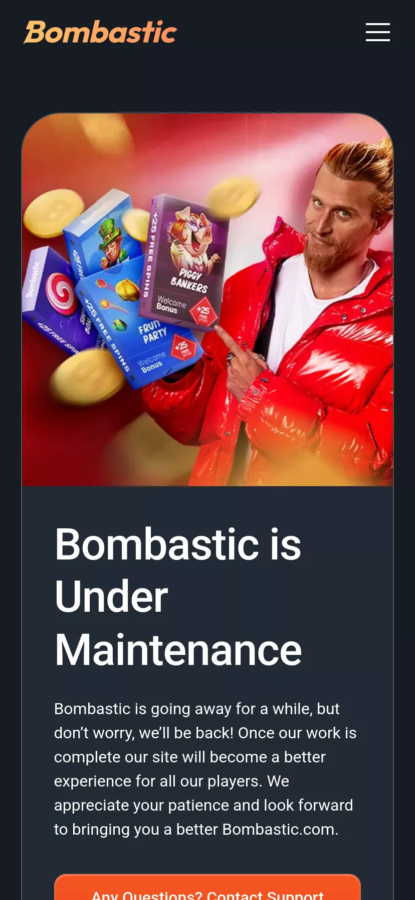 Mobile screen. Bombastic Up to ₮30000 + 100 FS