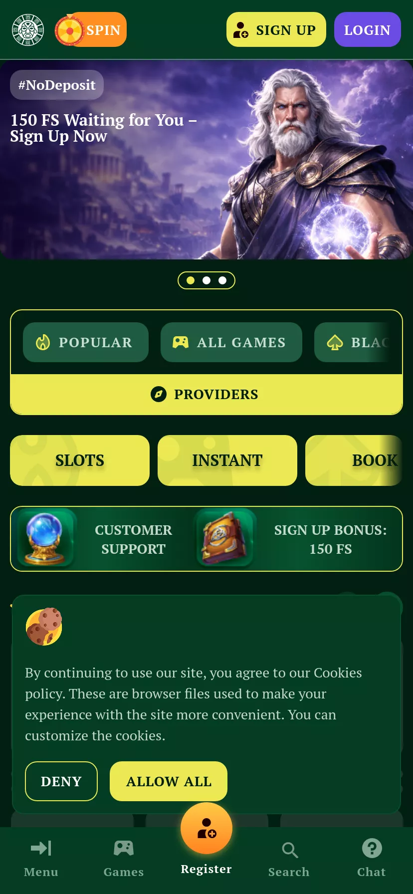 Mobile screen. Bonanza Game Get 100 FS