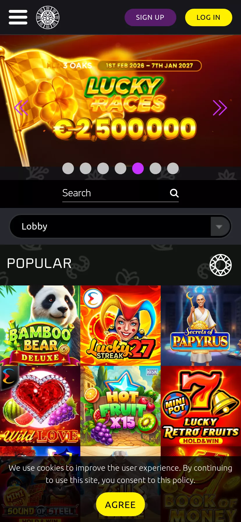 Mobile screen. Bonanza Game Up to $2100