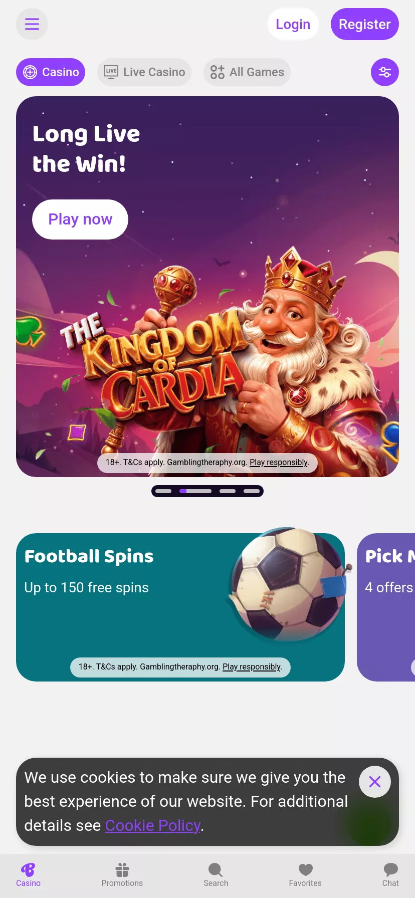 Mobile screen. Boo Casino Up to $1000 + 150 FS