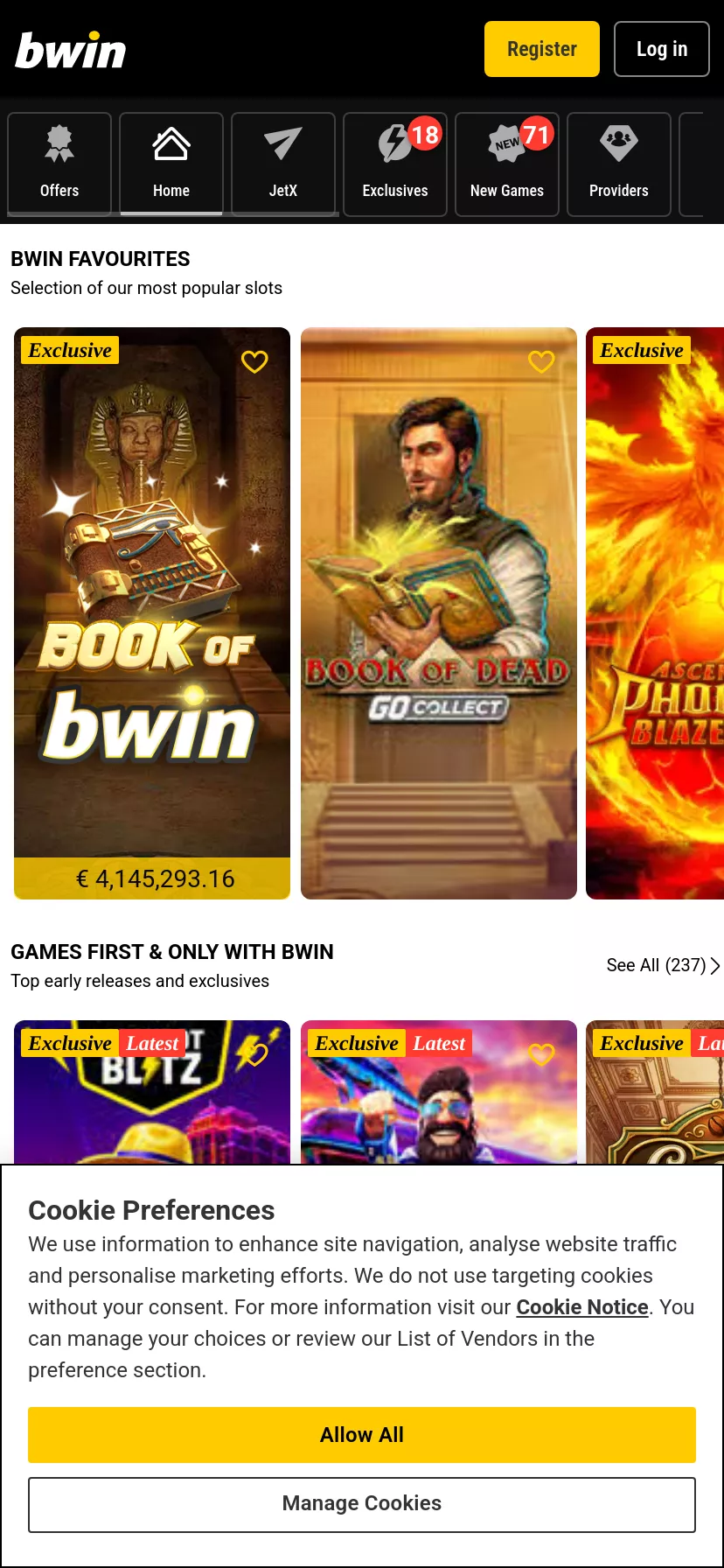 Mobile screen. Bwin 100% hasta $ 200