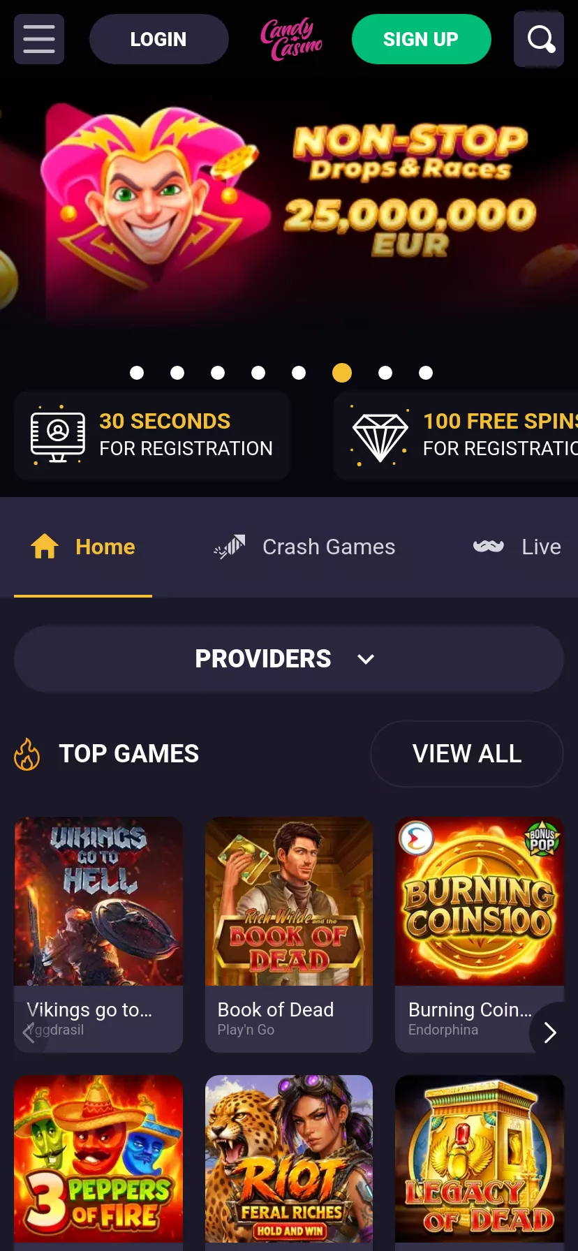 Mobile screen. Dendy Casino Up to $600