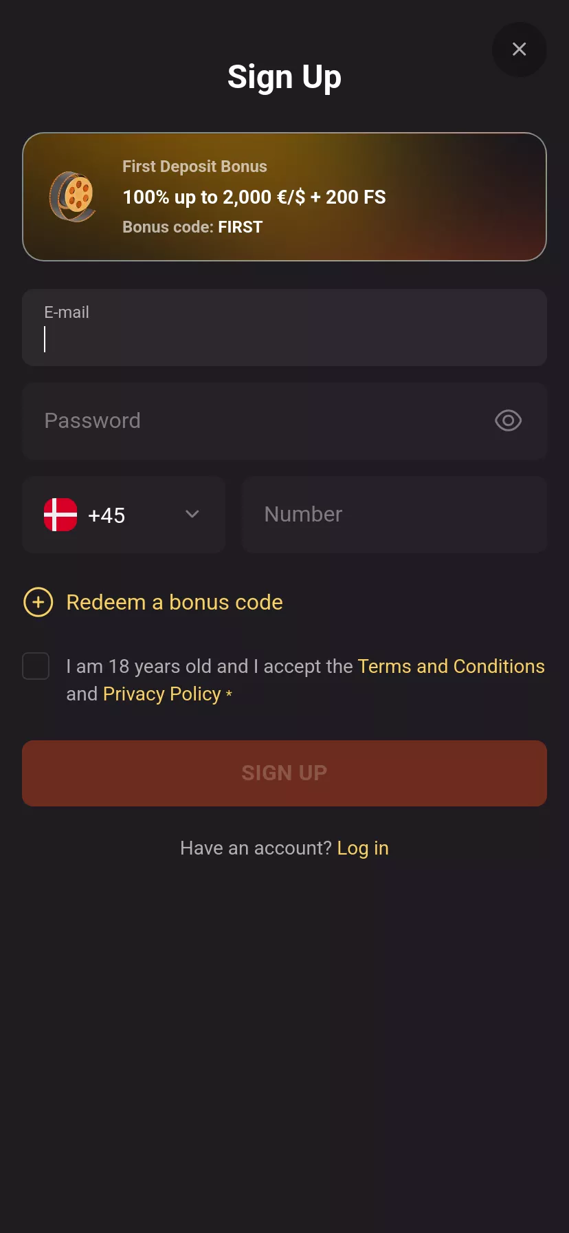 Mobile screen. Hollywin Up to €15000 + 350 FS
