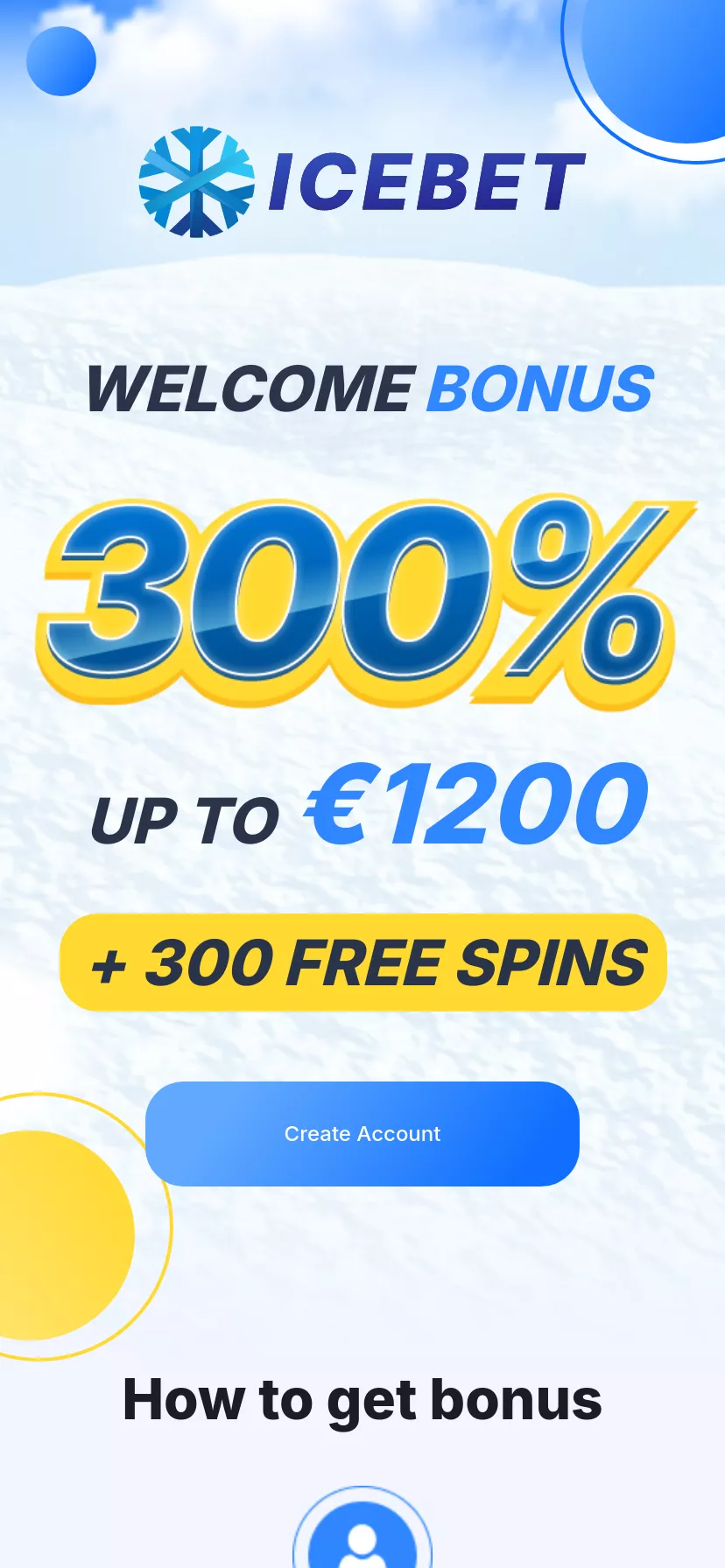 Mobile screen. IceBet Casino Up to $1200 + 275 FS