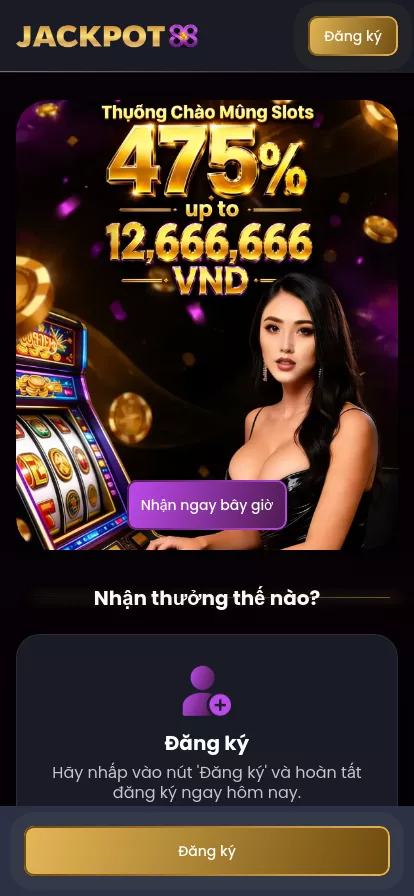 Mobile screen. Jackpot88 Up to ₫12,666,664