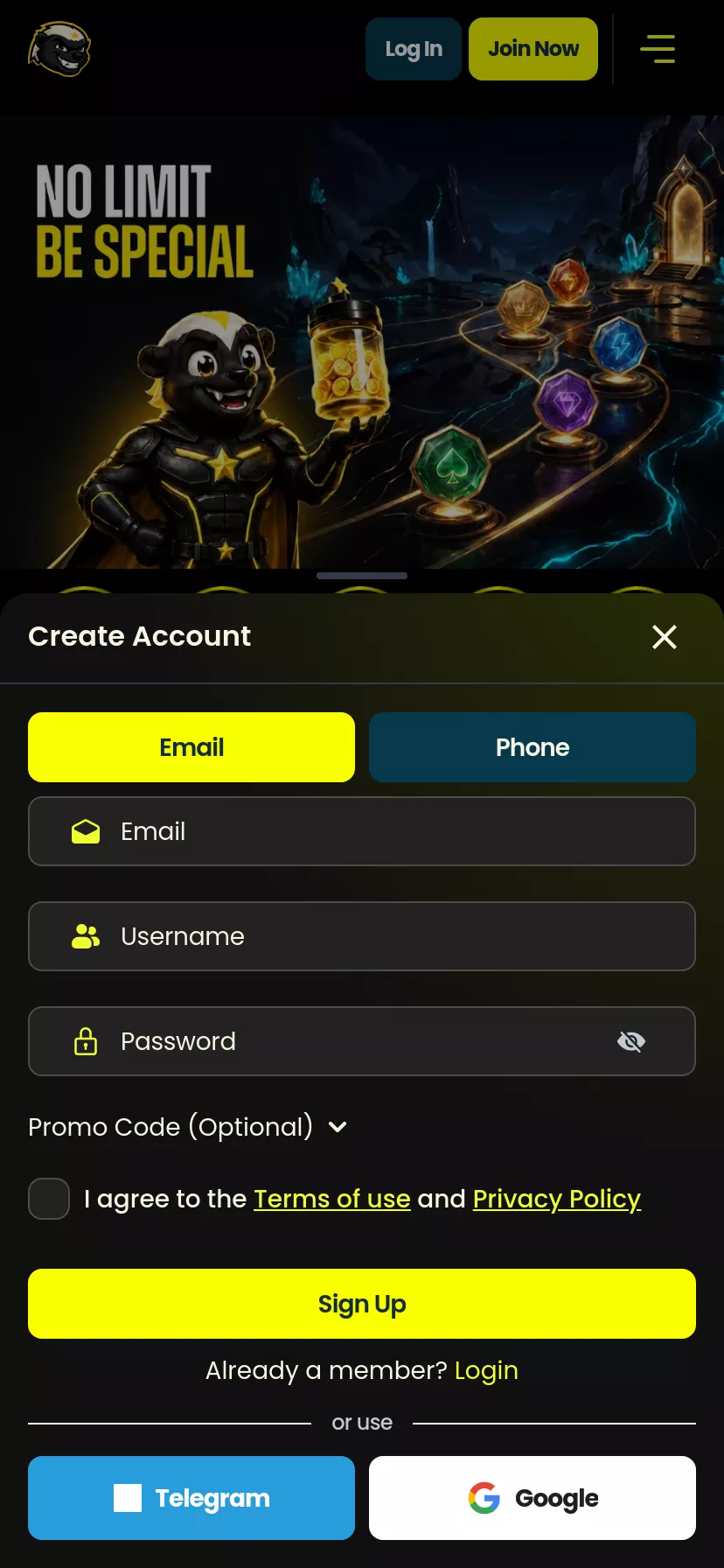 Mobile screen. Jasino Get 15% Cashback