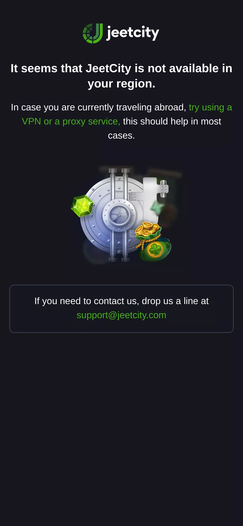 Mobile screen. Jeetcity Casino Up to $6500 + 180 FS
