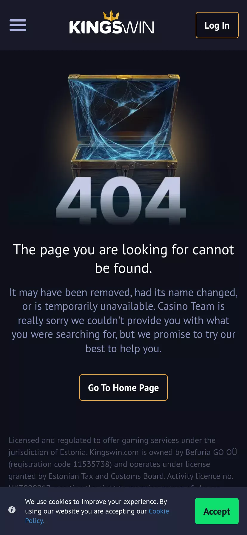 Mobile screen. Kings Win Up to €555 + 55 FS