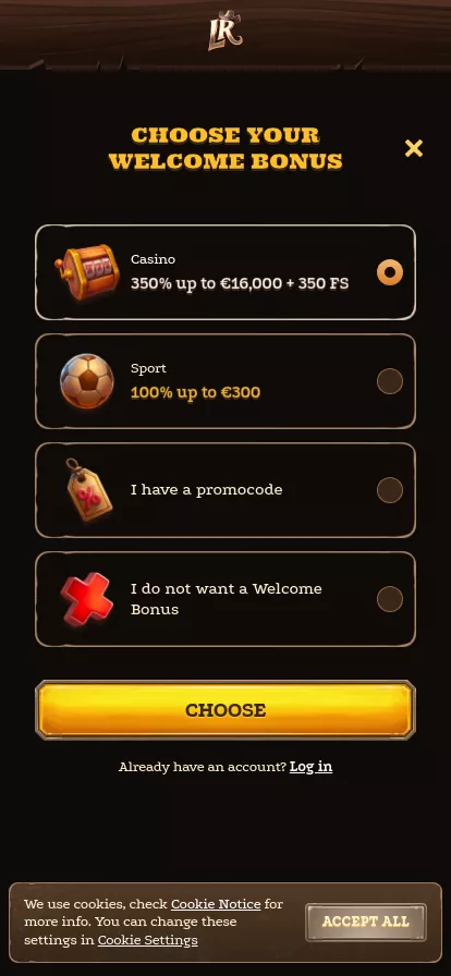 Mobile screen. Lizaro Up to kr30000 + 350 FS + 1 Bonus Crab