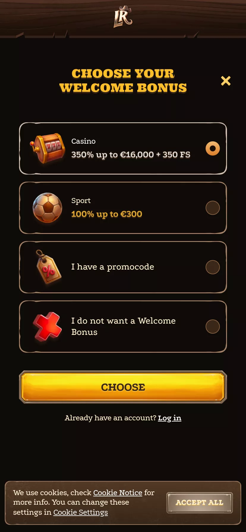 Mobile screen. Lizaro Up to zł13500 + 350 FS + 1 Bonus Crab