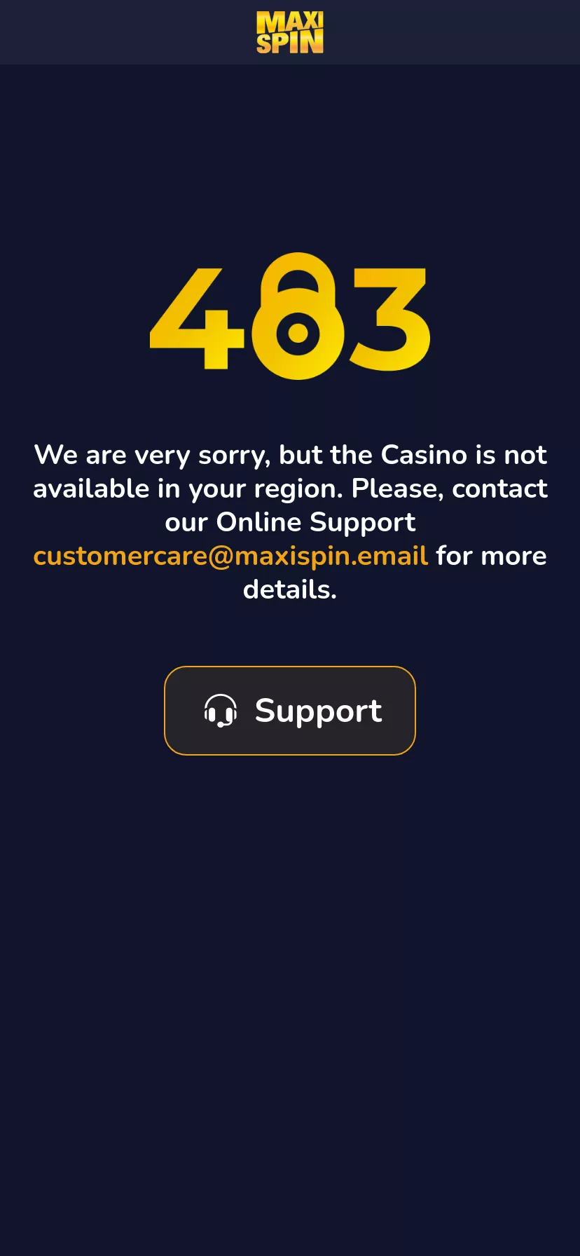 Mobile screen. MaxiSpin Casino Up to $3000 + 350 FS