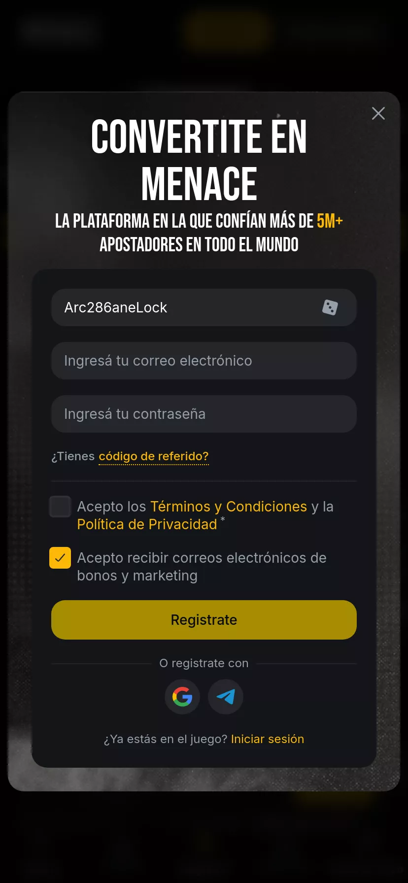 Mobile screen. Menace 10% Lossback