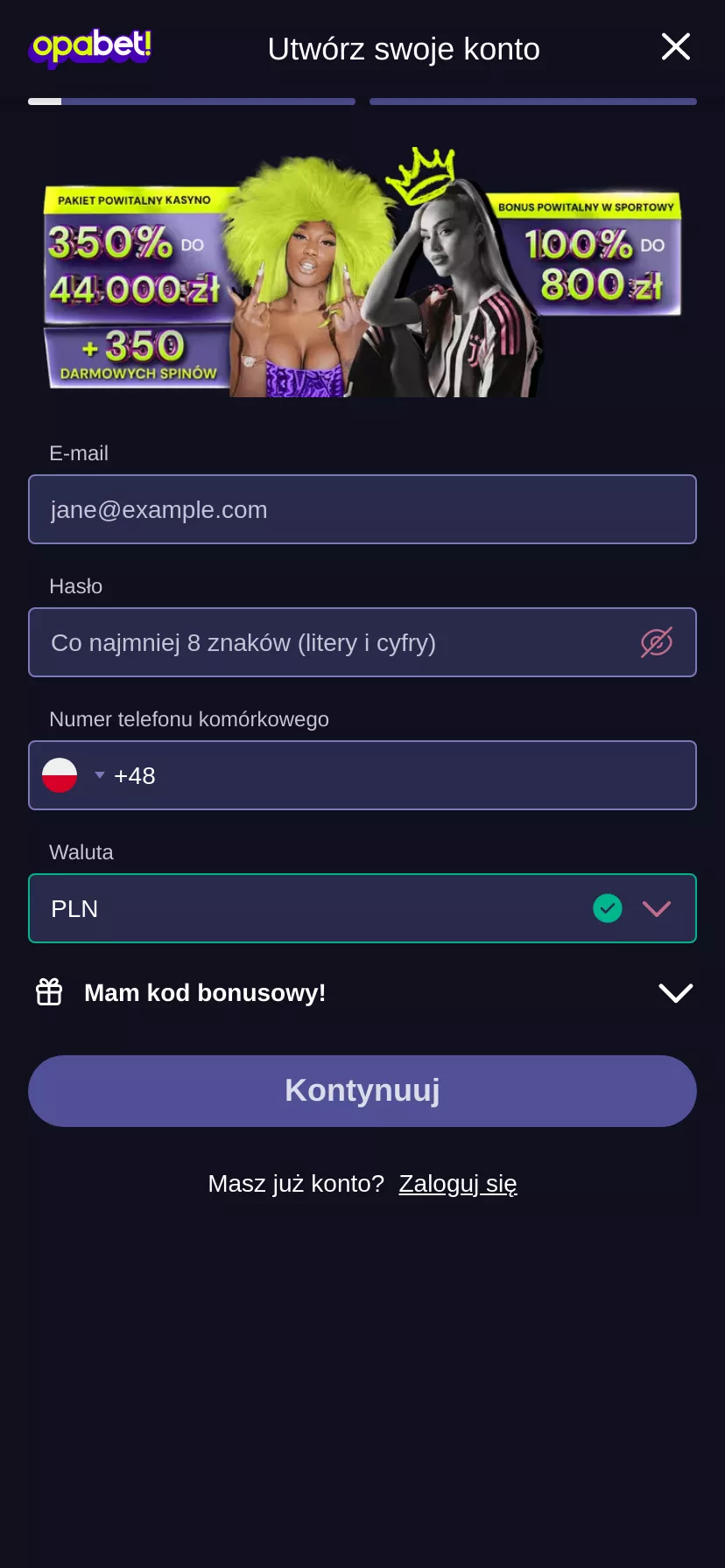 Mobile screen. Opabet Up to €11000 + 350 FS
