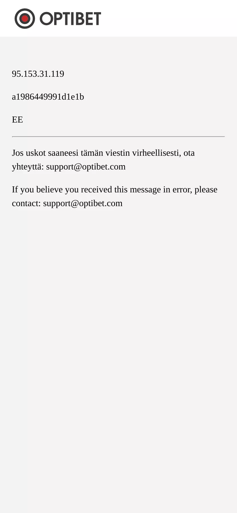 Mobile screen. Optibet Up to €500