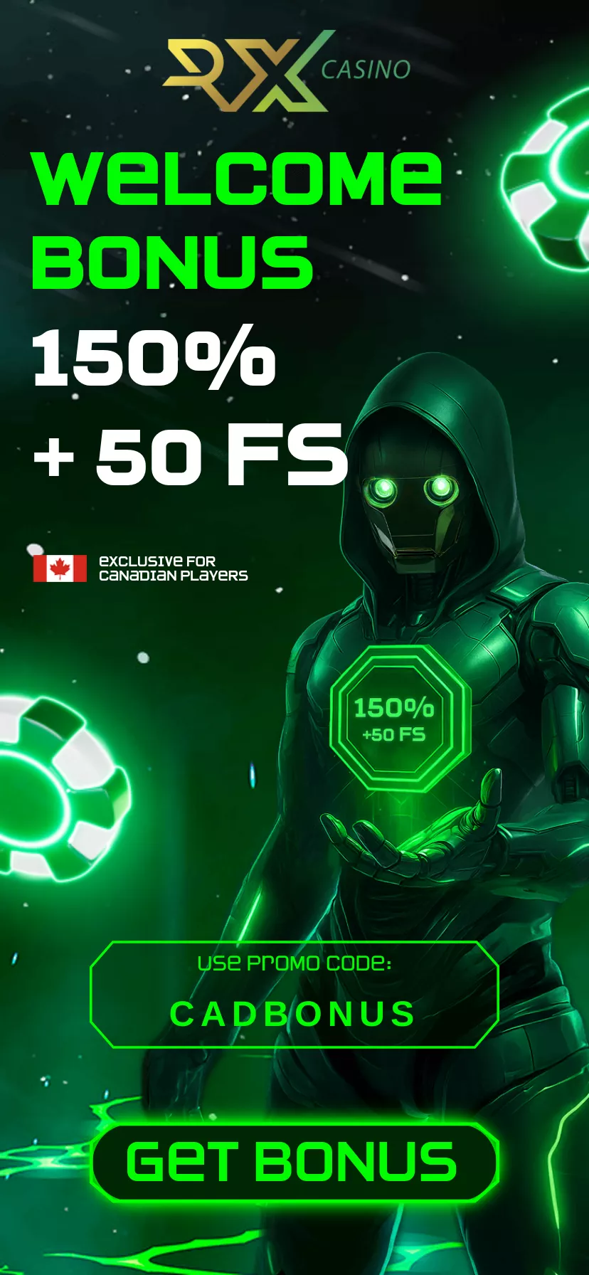 Mobile screen. RX Casino Up to $17500
