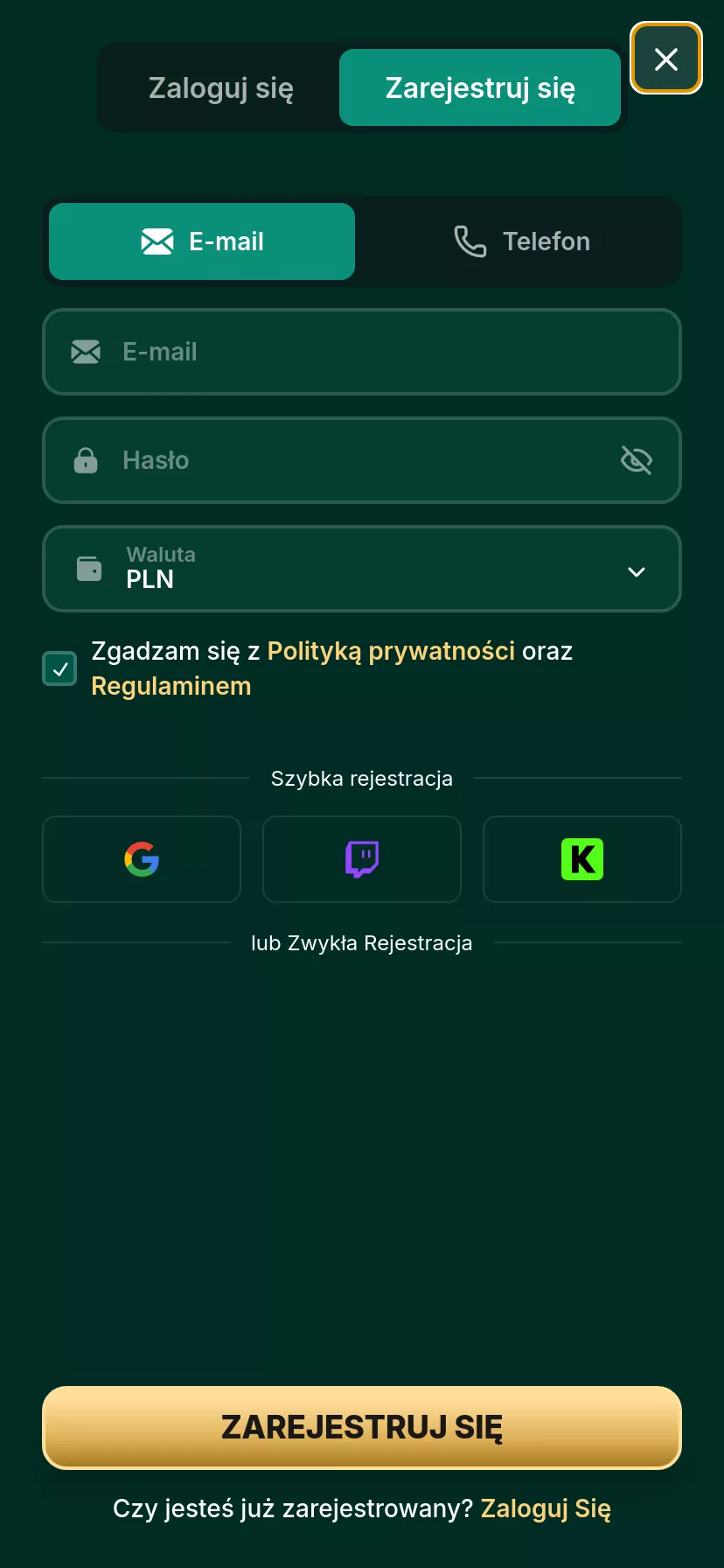 Mobile screen. RX Casino Up to €17500