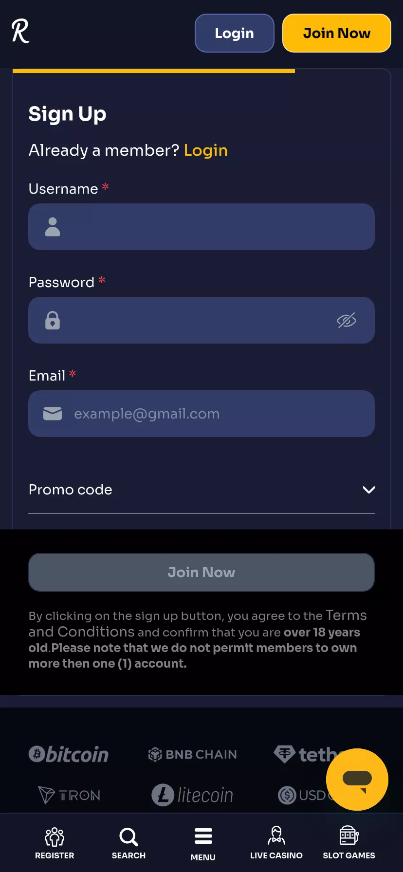 Mobile screen. Reybets 200% up to $1000