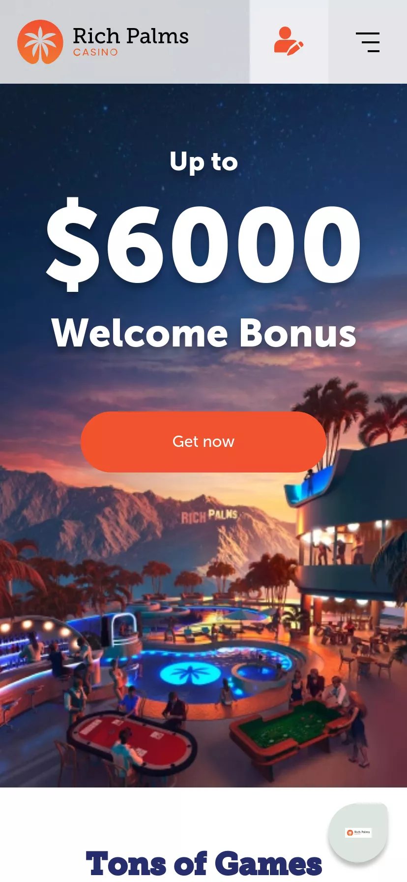 Mobile screen. Rich Palms Up to $6000