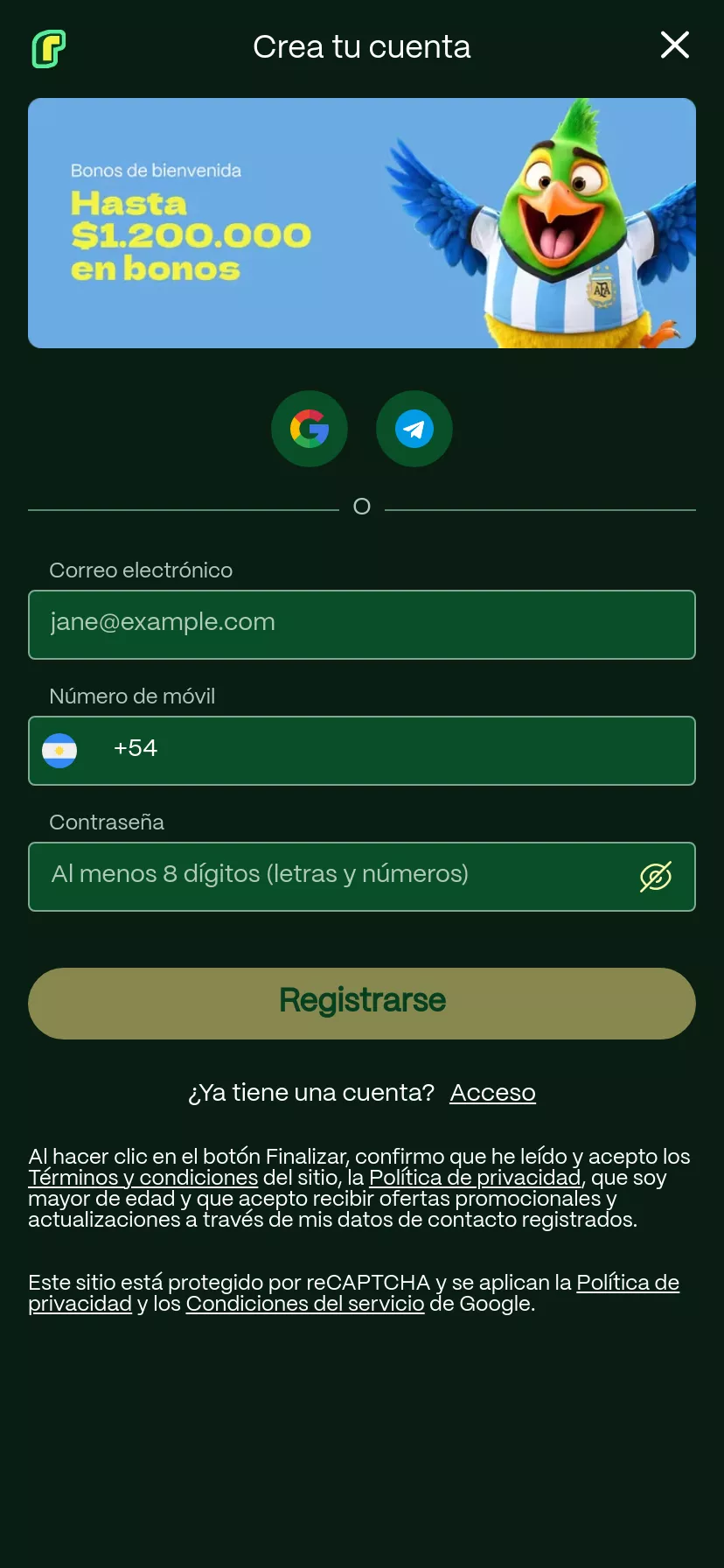 Mobile screen. RioPlay Casino Up to $1500 + 250 FS