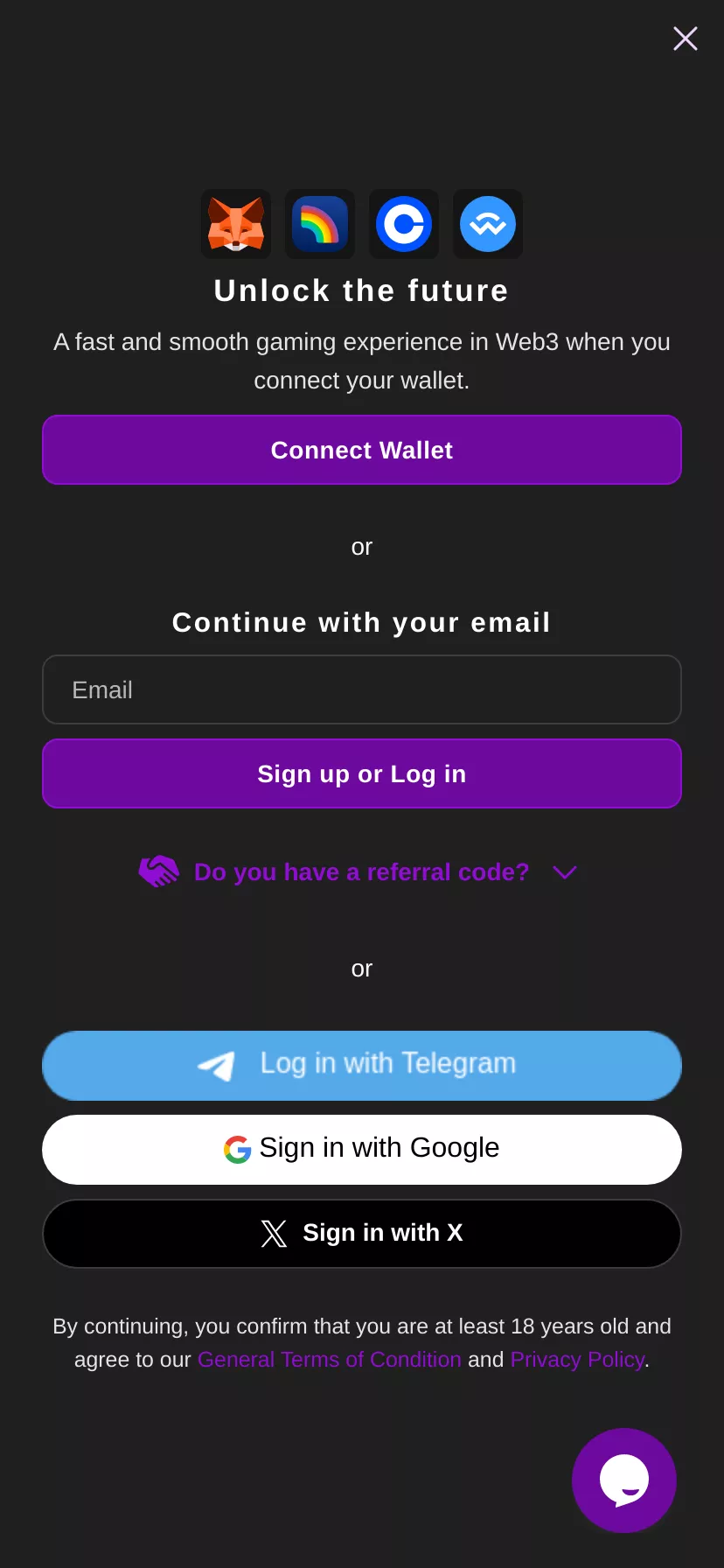 Mobile screen. Rollchain Up to $100000