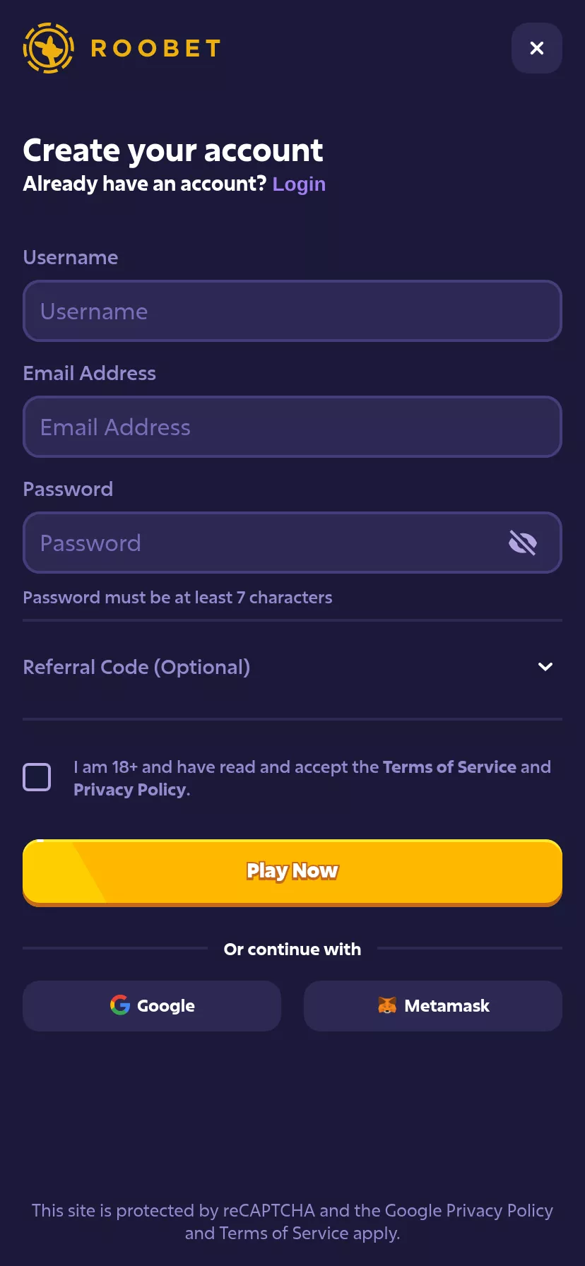 Mobile screen. Roobet Up to $100000 Weekly Raffle