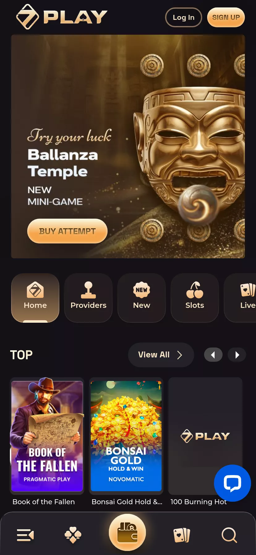 Mobile screen. Sevenplay Get 10 Free Spins