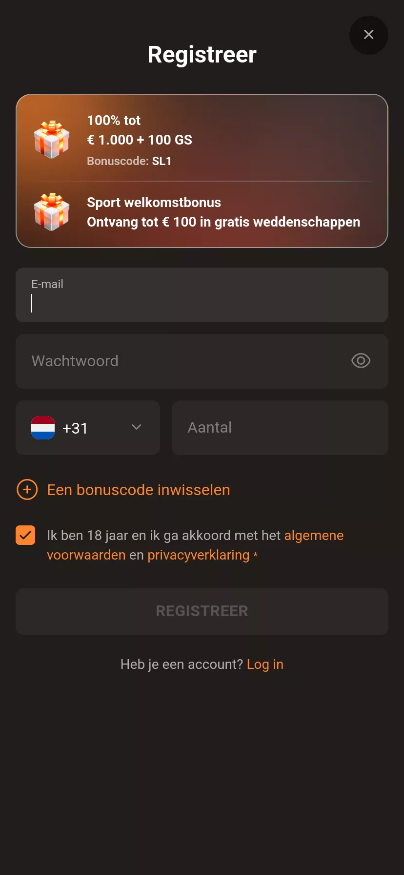 Mobile screen. SlotLair Up to €3000 + 450 FS