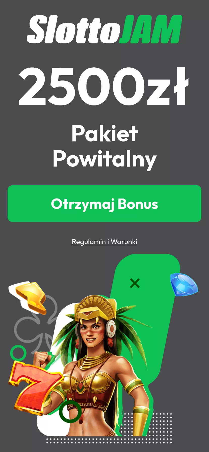 Mobile screen. SlottoJAM Up to zł2500