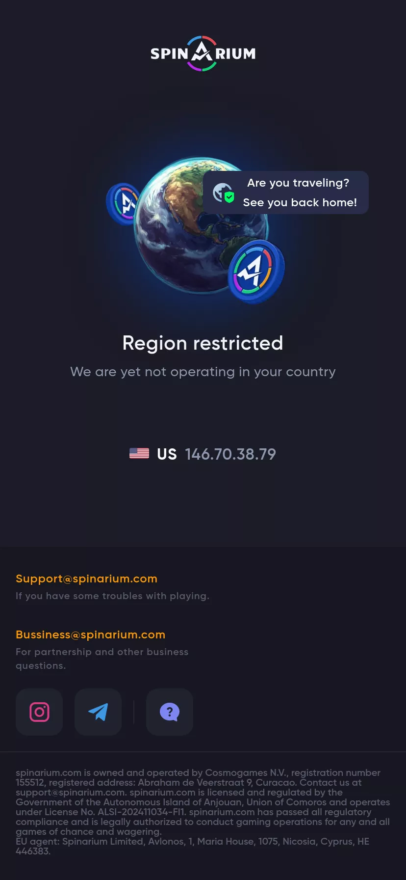 Mobile screen. Spinarium Casino Up to 100 Free Spins