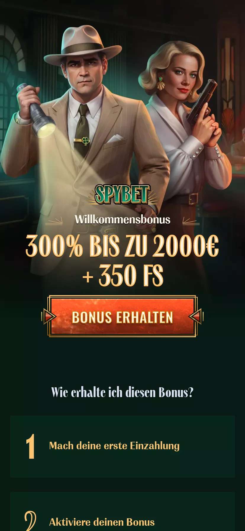 Mobile screen. Spybet Up to $2000 + 350 FS