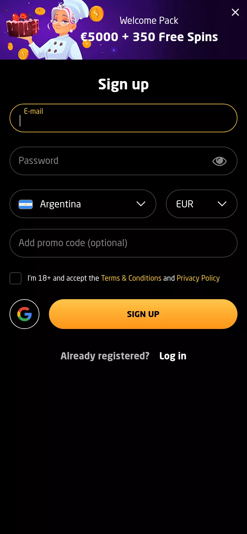 Mobile screen. StayCasino Up to $4000 + 350 FS