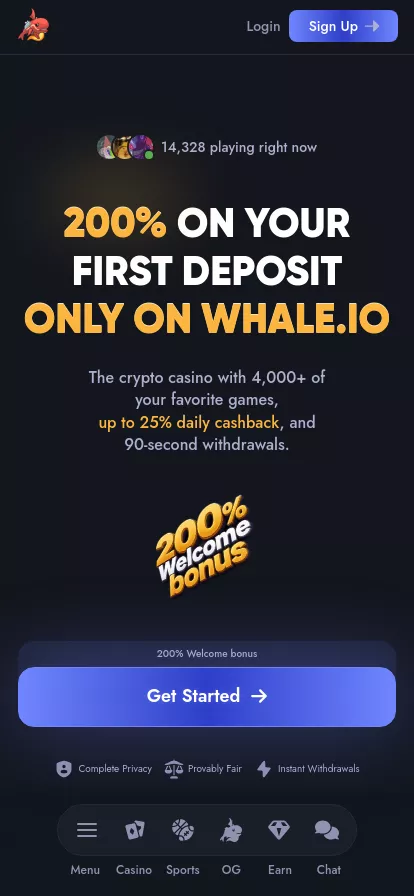 Mobile screen. Whale.io Up to 22% Cashback
