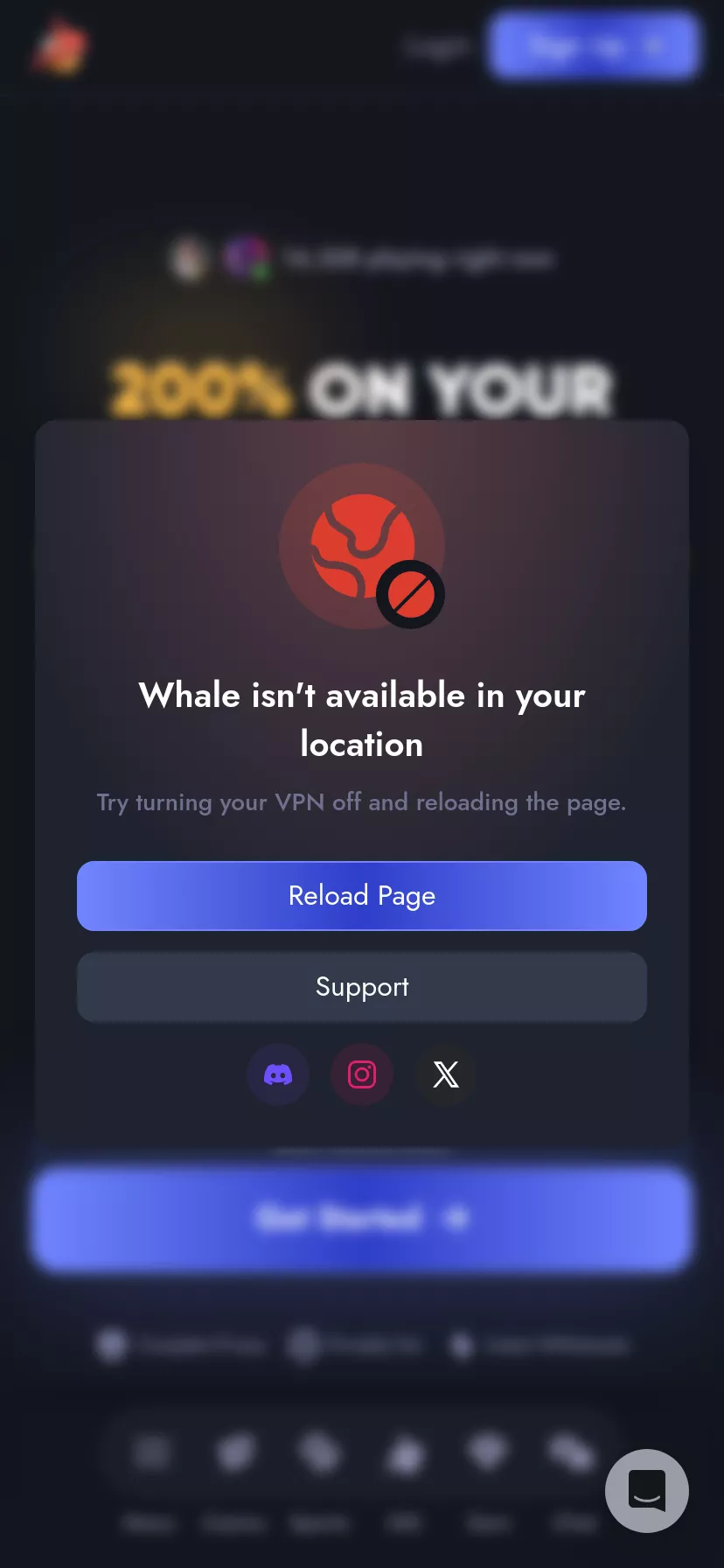 Mobile screen. Whale.io Up to 22% Cashback