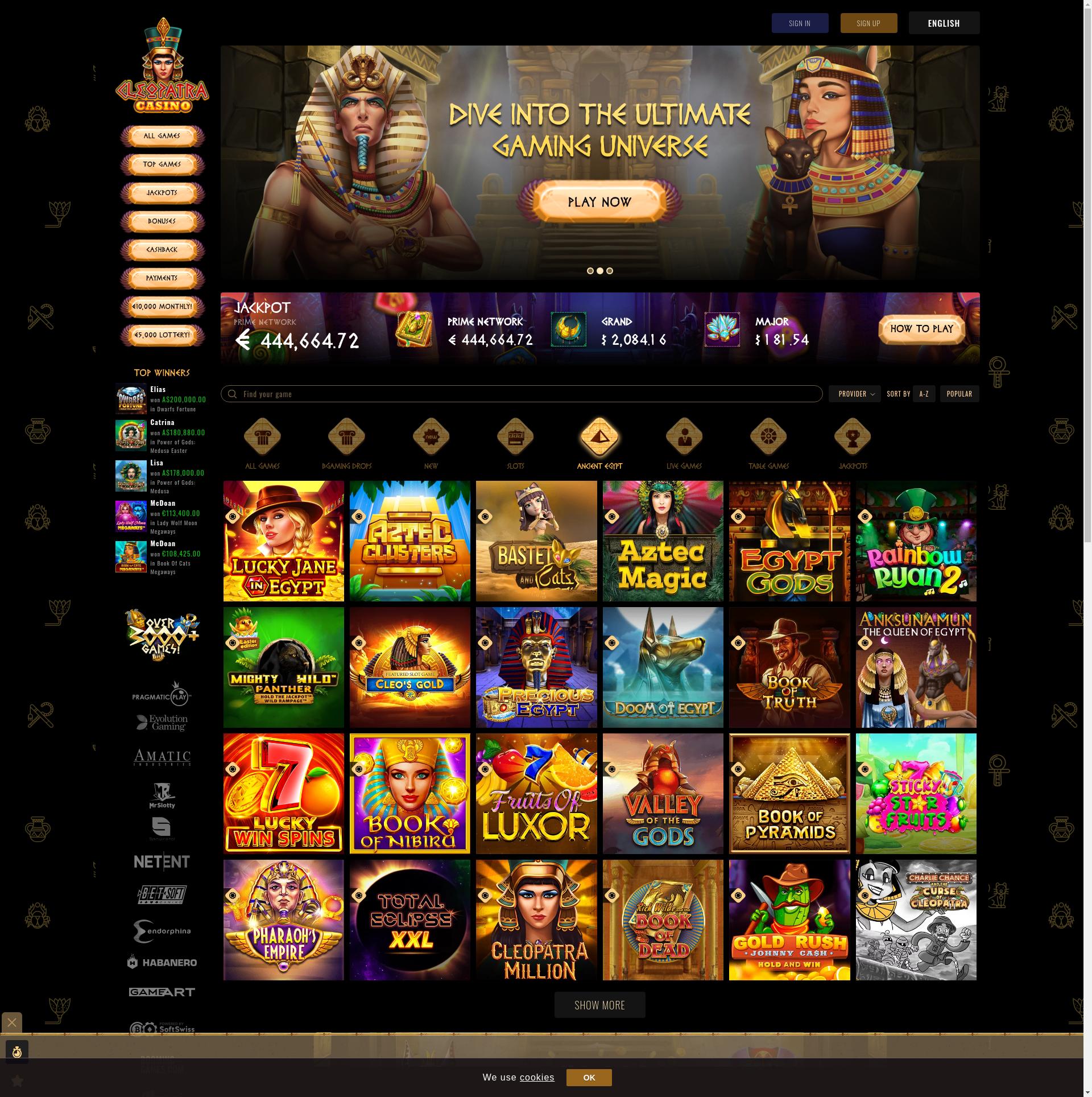 New Casino Games for Real Money | CleopatraCasino.com 👸