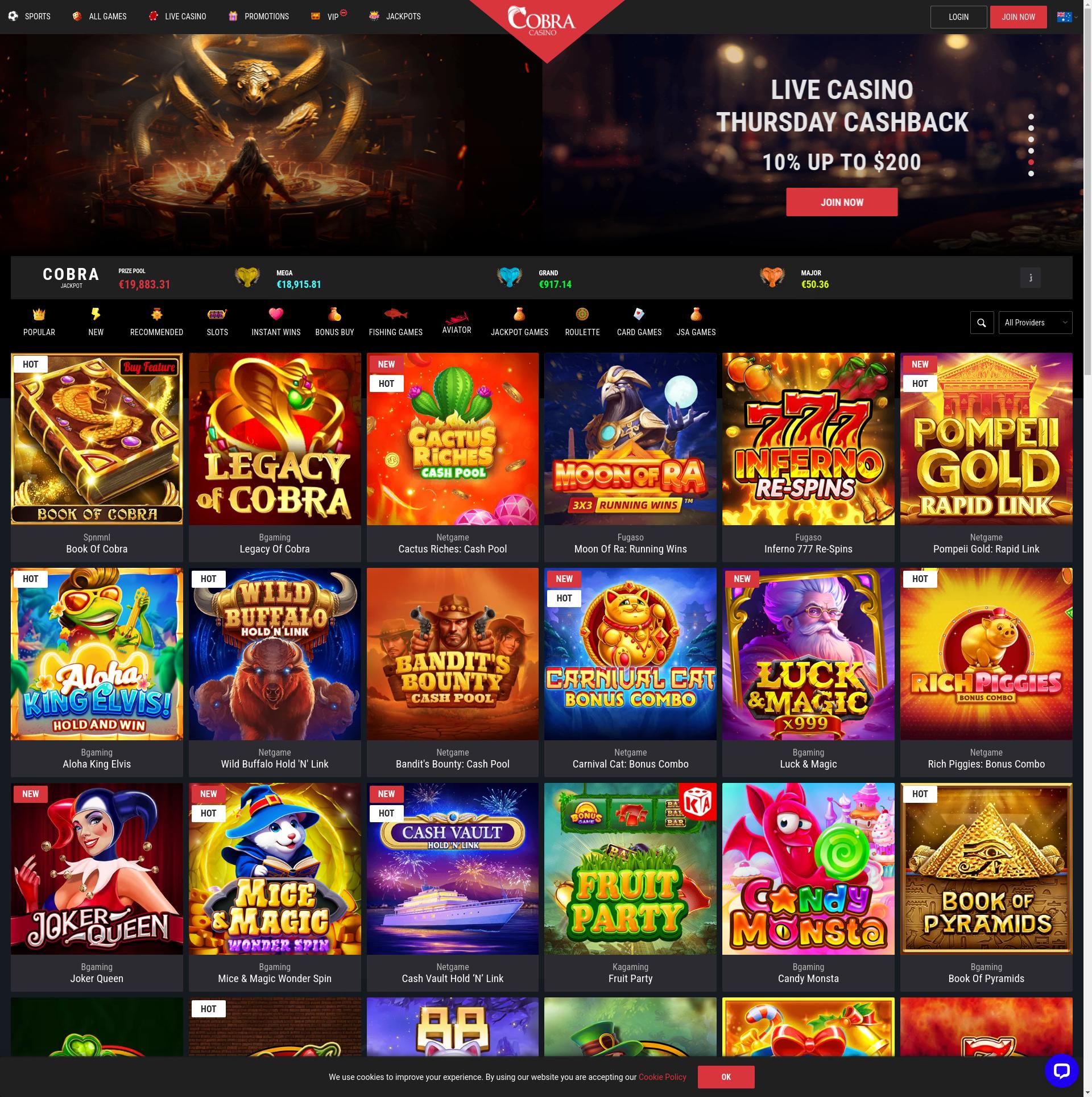 Cobra Casino Review & Bonuses
