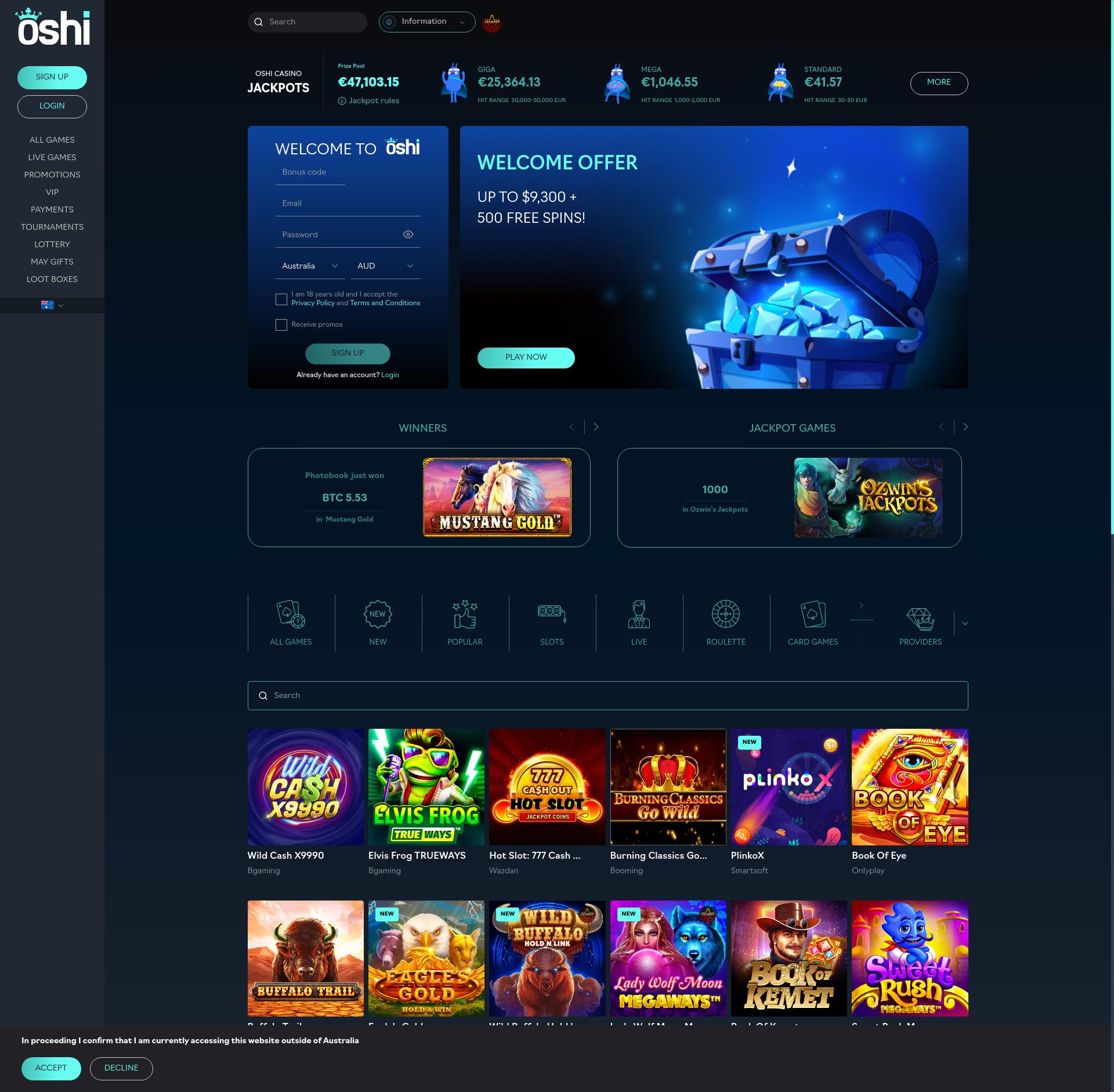 What players can expect when joining oshi online casino