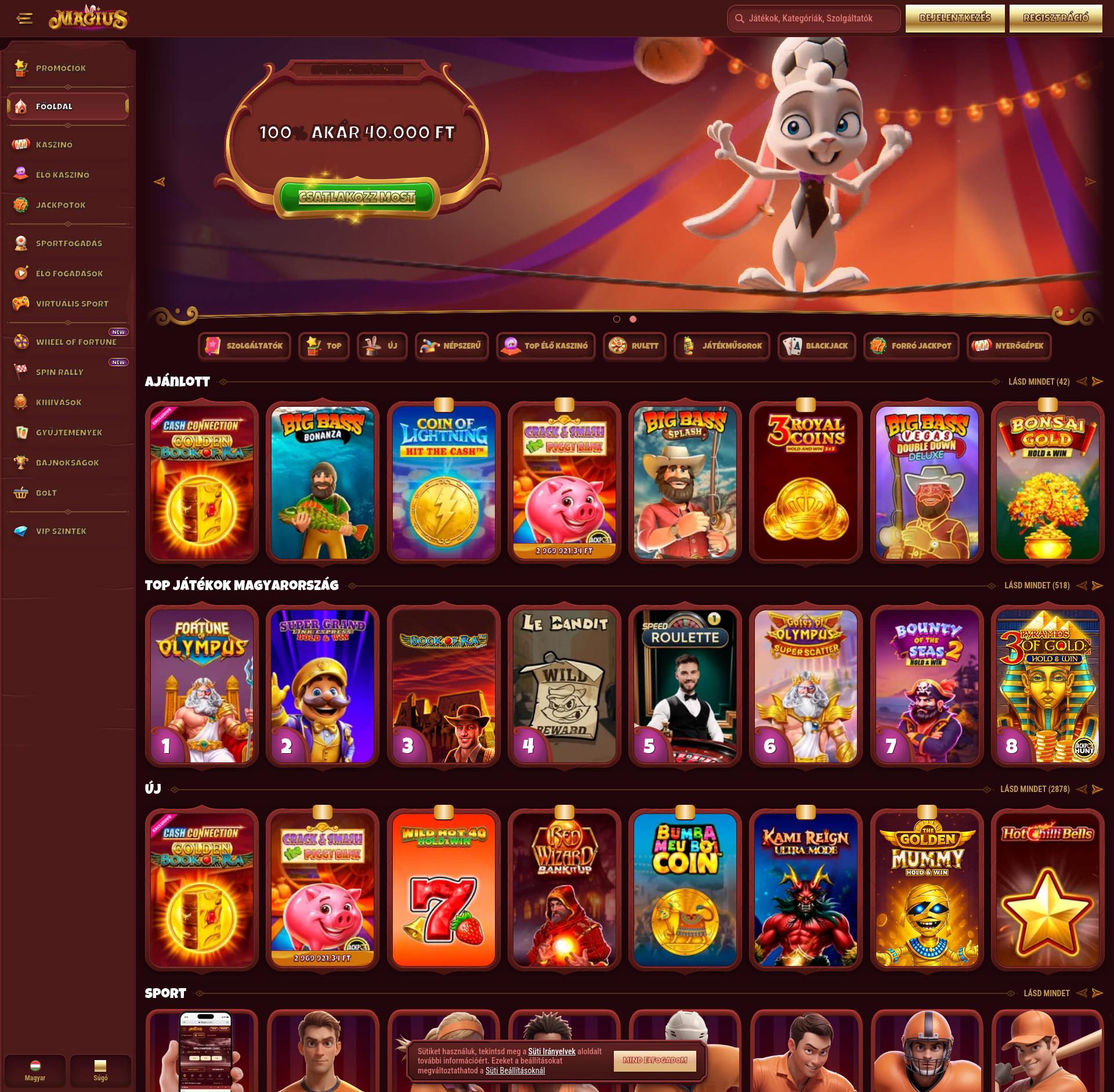 Magius Casino interface